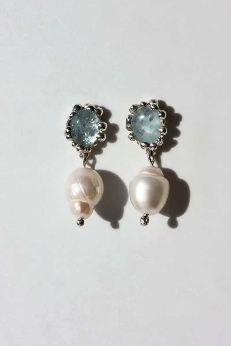 House of Hudson Blobby Aqua and Pearl Blob Earrings