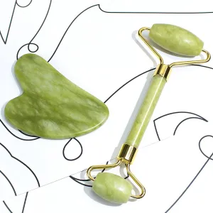 Jade Roller & Gua Sha Set Facial Beauty Tools Face Roller Skin Massager