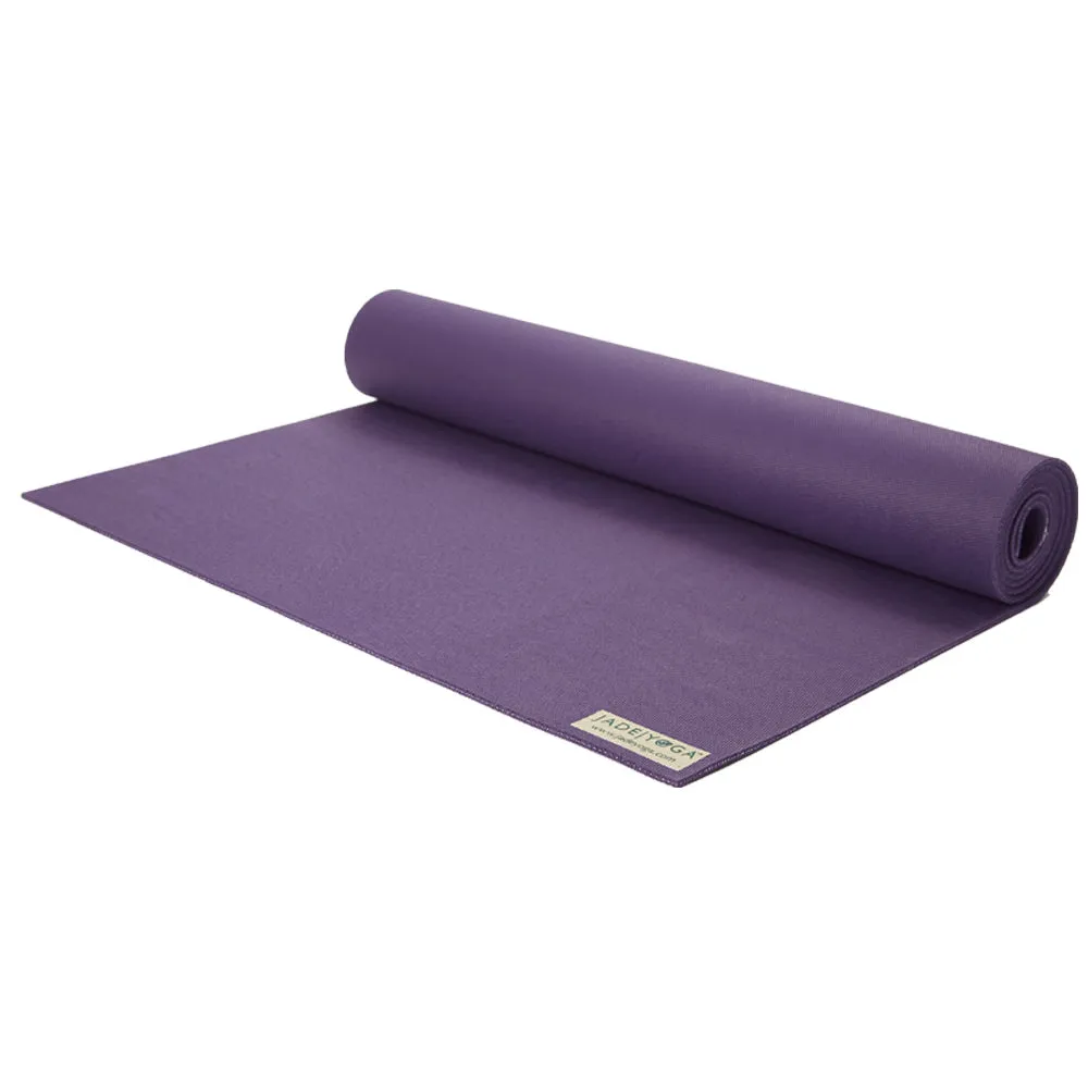 Jade Yoga Harmony Mat - Purple & Jade Yoga Cork Yoga Block - Small   Jade Yoga Plant Based Mat Wash - 8 oz Starter Kit