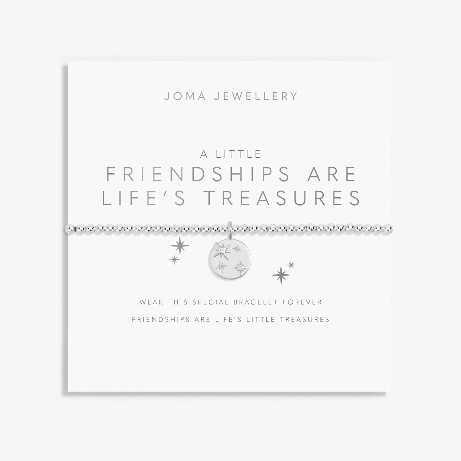 Joma Jewellery Silver Plated A Little 'Friendships Are Life's Treasures' Bracelet