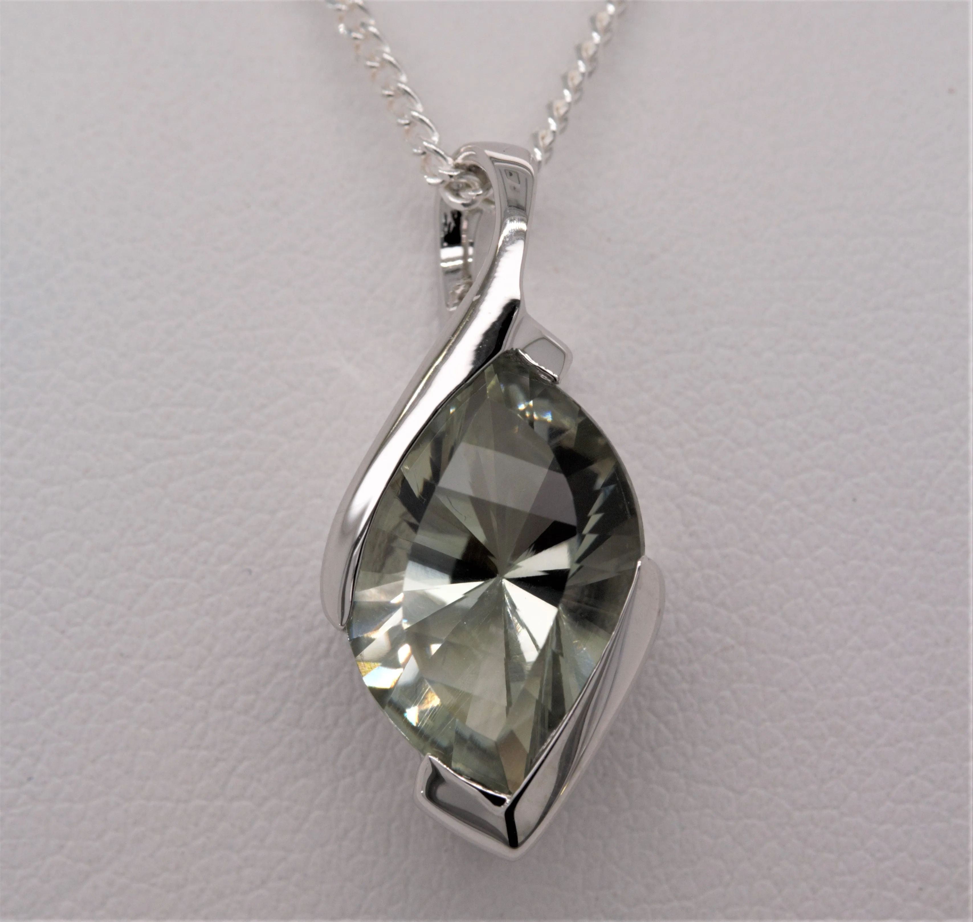 Kaleidoscope Sterling Silver Prasiolite Green Amethyst Pendant