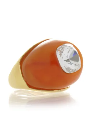 KENNETH JAY LANE AMBER Crystal Dome Ring