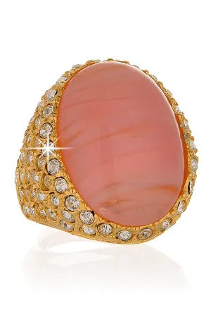 KENNETH JAY LANE ROSE Center Crystal Ring