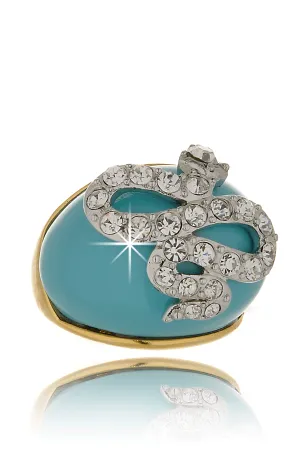 KENNETH JAY LANE TURQUOISE Crystal Snake Ring