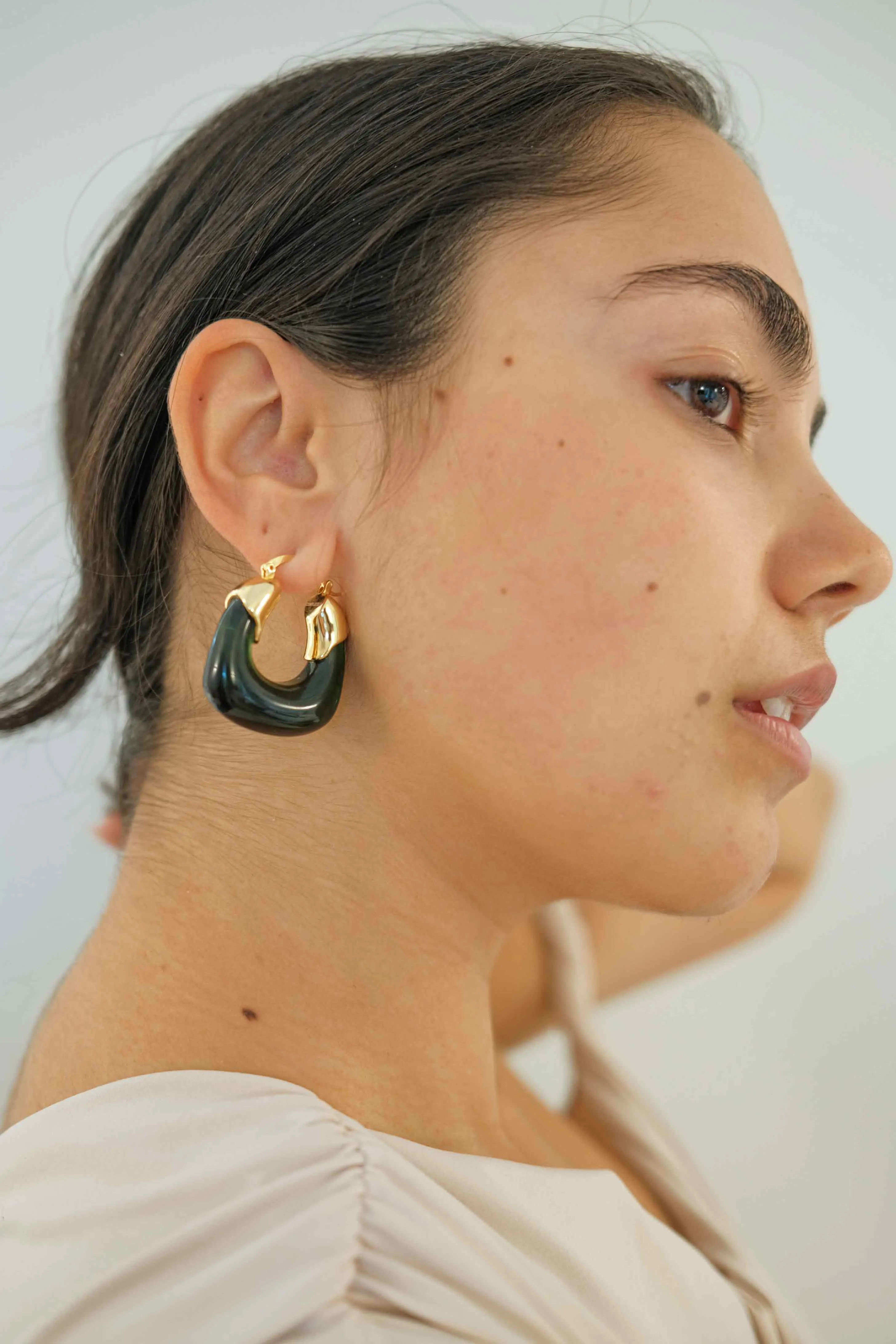 Kira Earrings/Green Ink