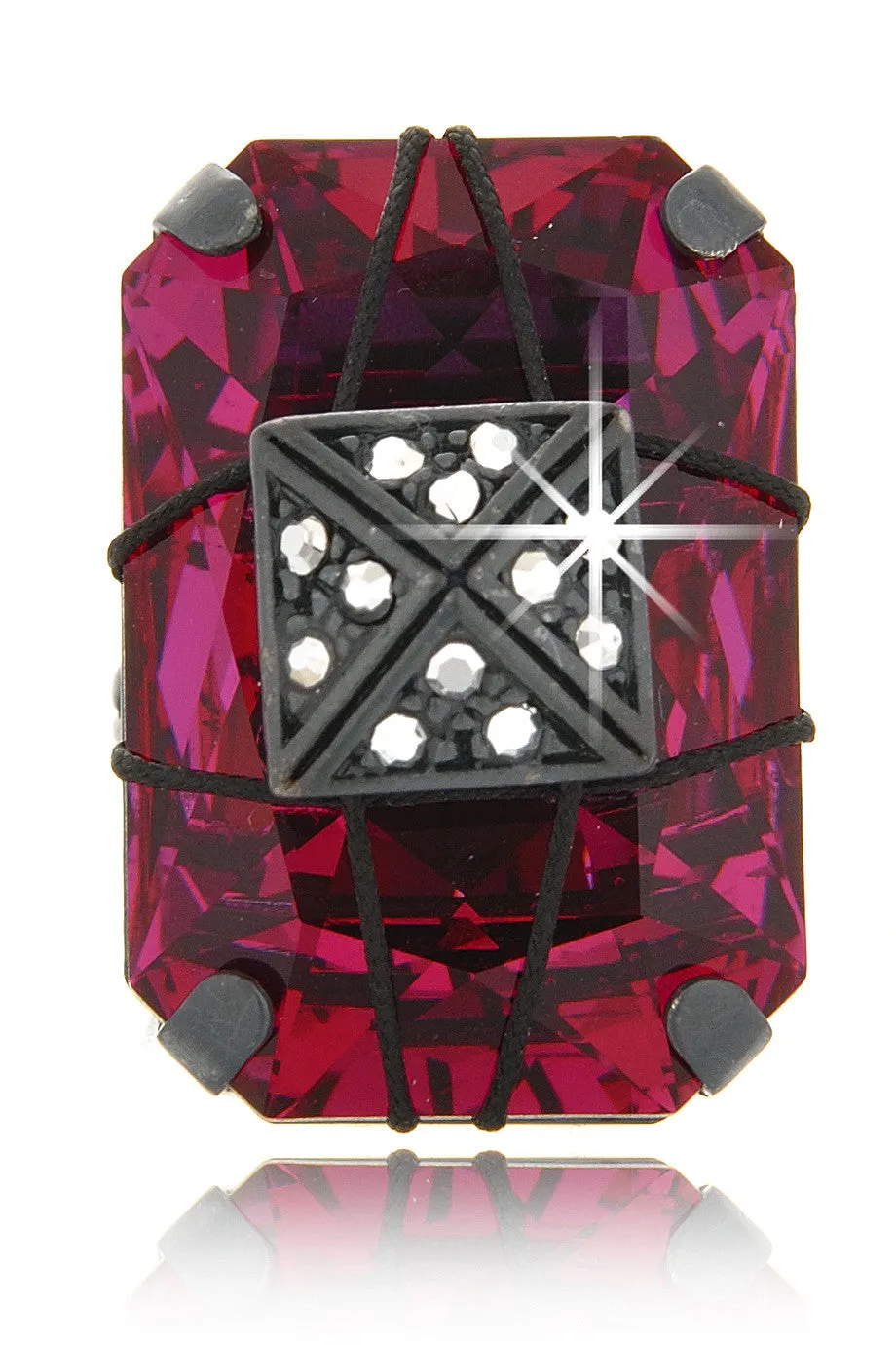 LK DESIGNS ROYAL NIGHT Multi Crystal Ring