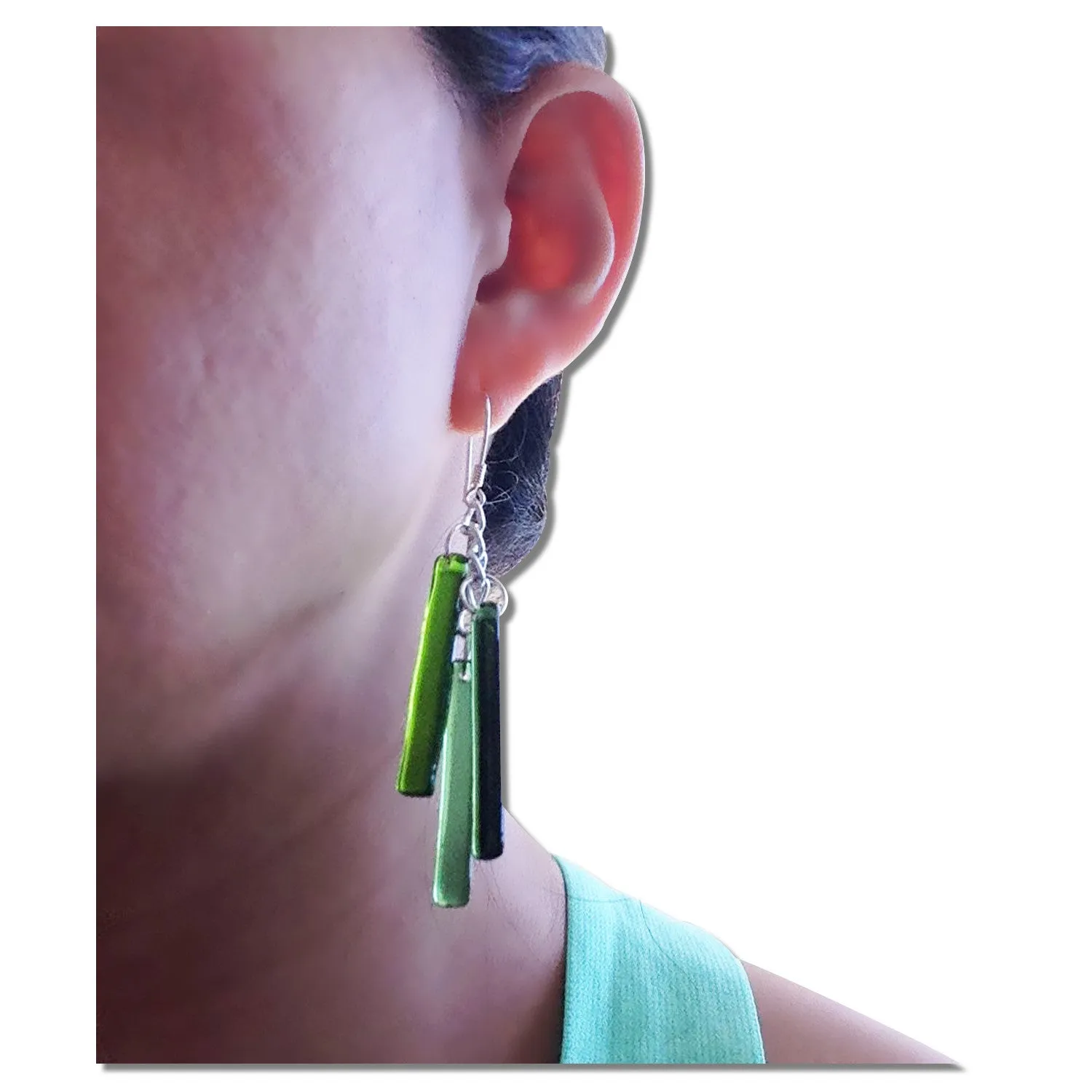 LTRAC Glass Earrings - Aqua