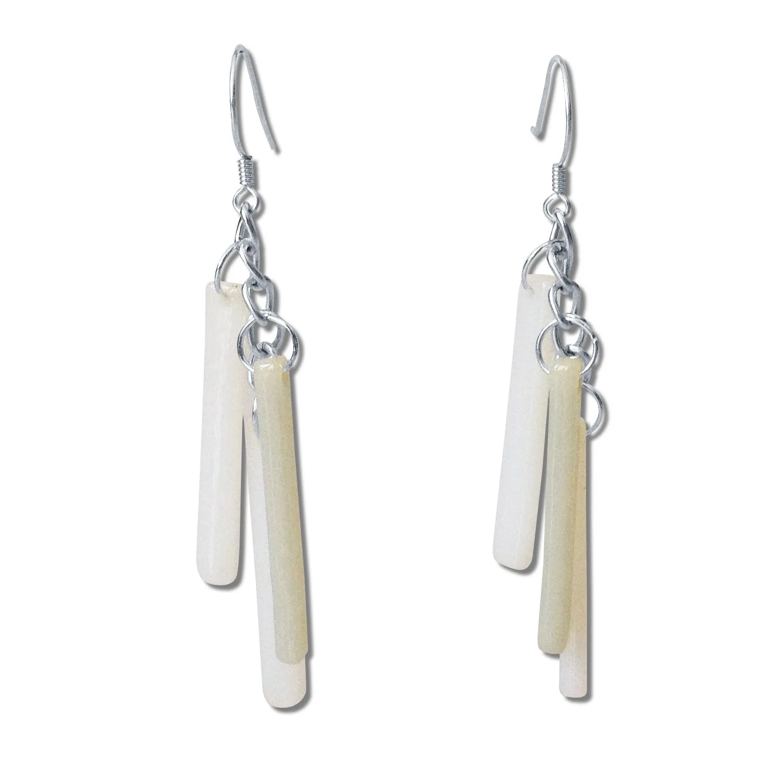 LTRAC Glass Earrings - White