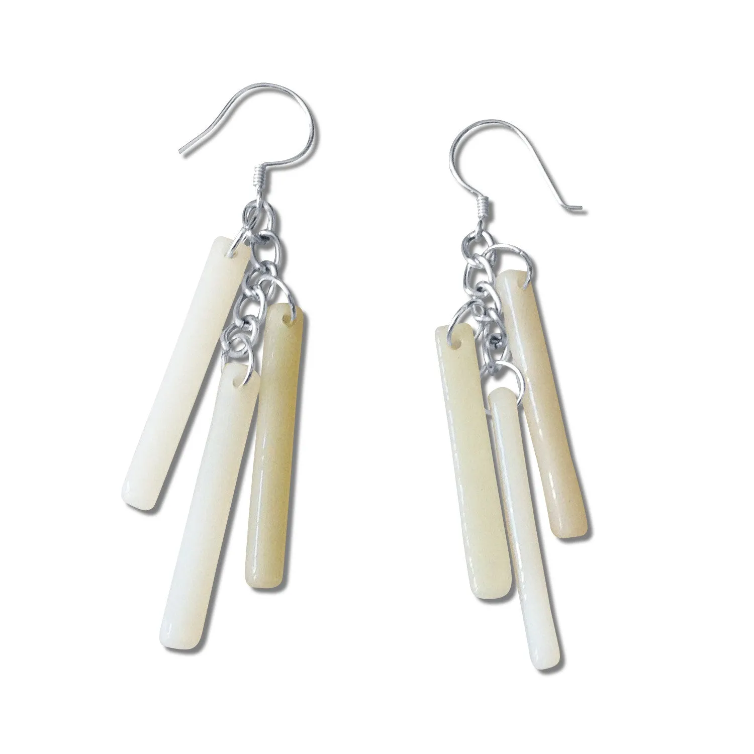 LTRAC Glass Earrings - White