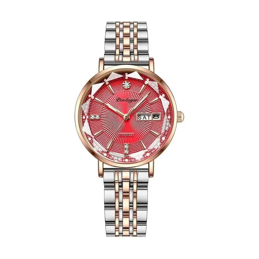 LustrousLuxe Waterproof Luminous Stainless Quartz Watch