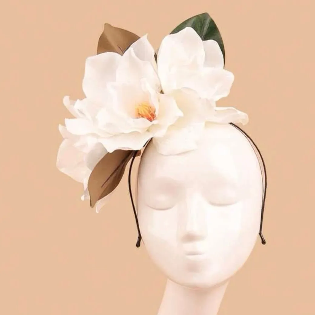 Magnolia Flower Headband - Handmade Headpiece, Flower Headpiece, Floral Headband, Southern Belle