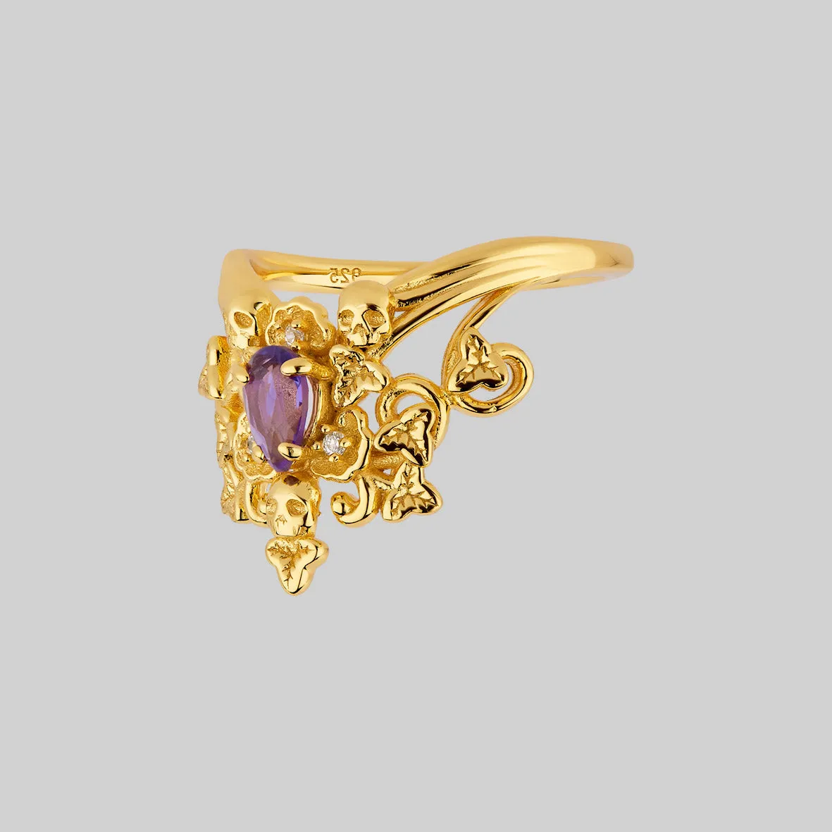 MALVOLIA. Garden of Remembrance Amethyst Ring - Gold