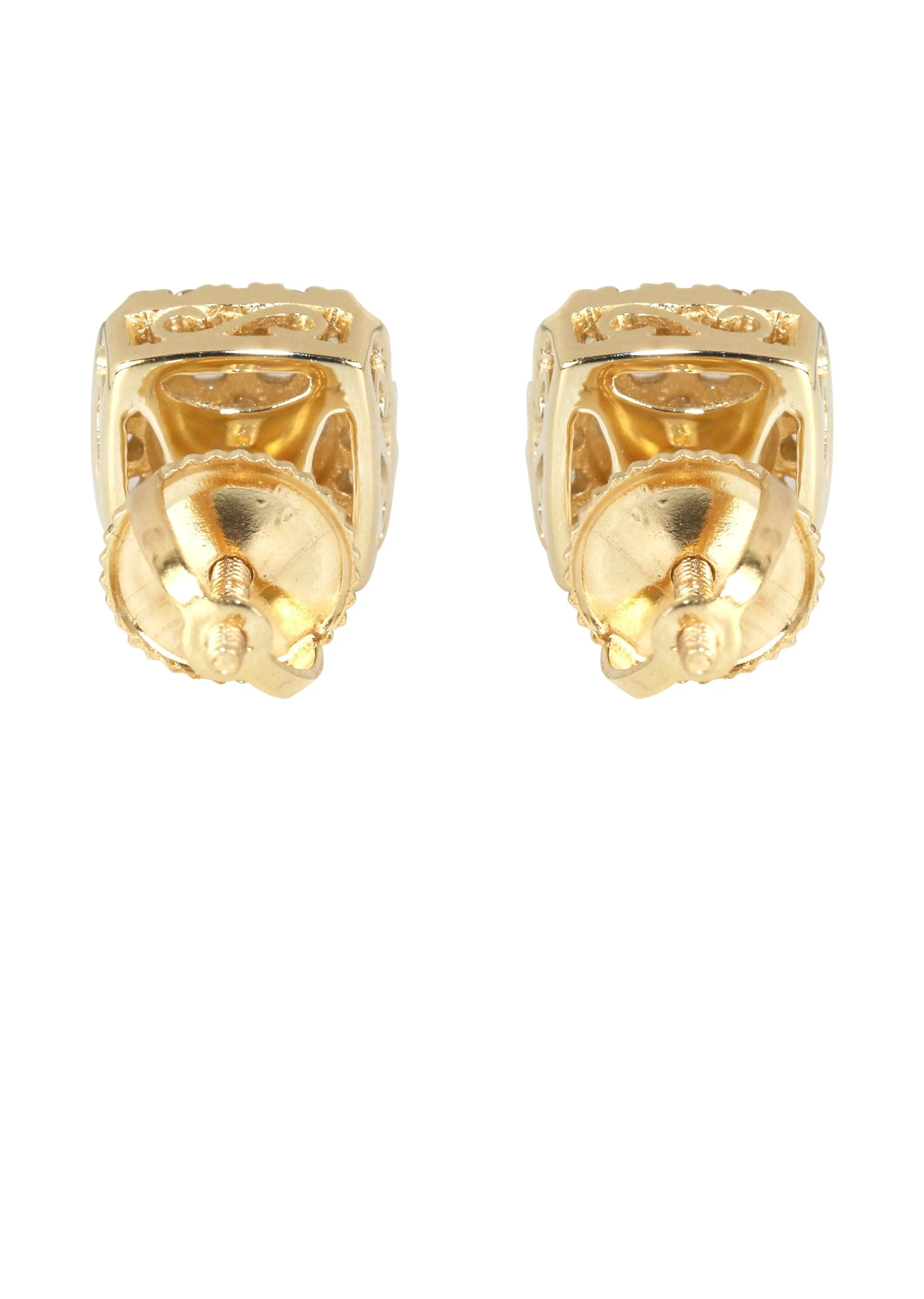 Mens Stud Diamond Earrings | 0.56 Carats 14K Yellow Gold