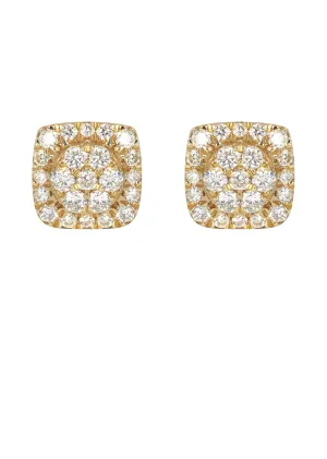 Mens Stud Diamond Earrings | 0.56 Carats 14K Yellow Gold