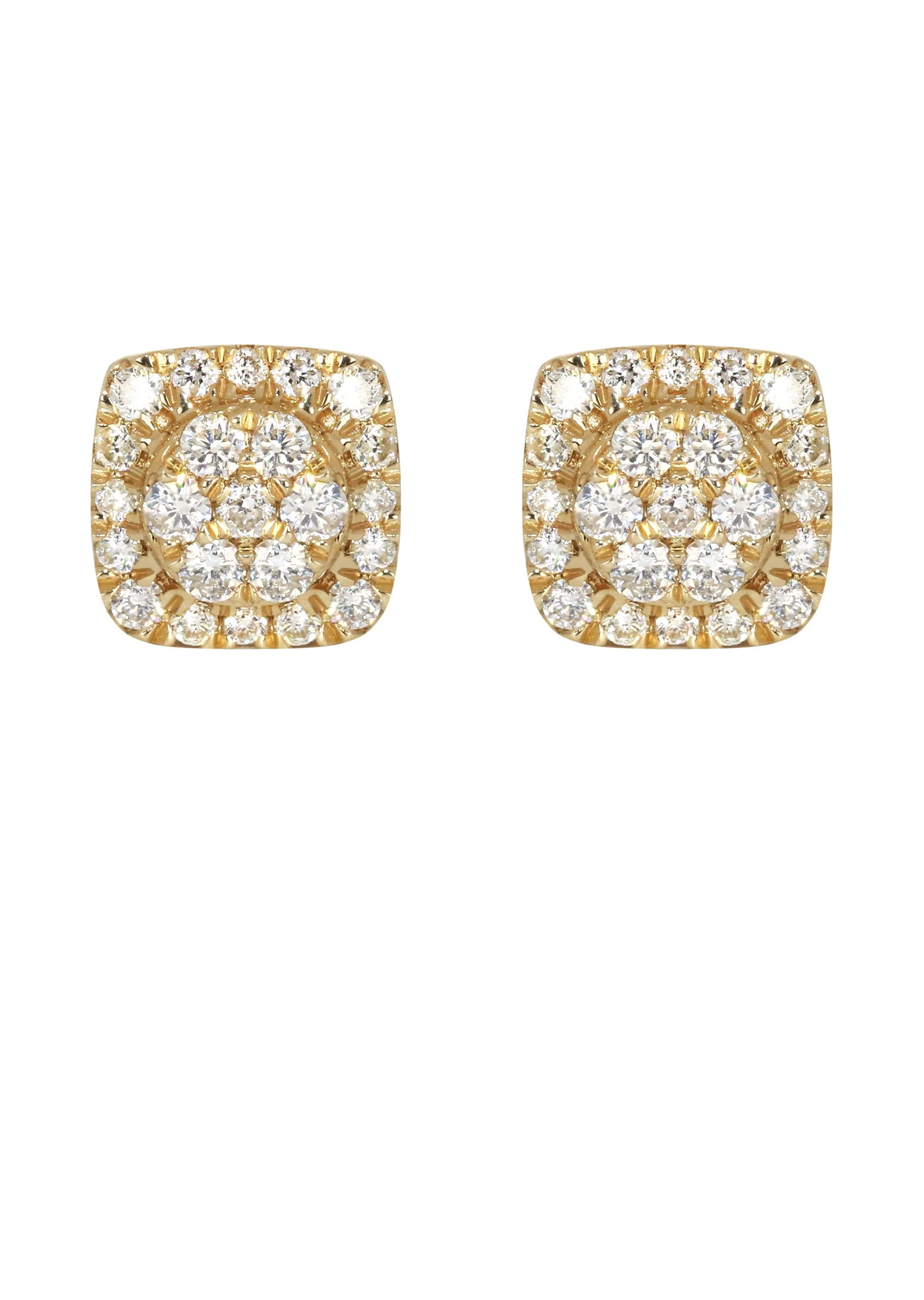 Mens Stud Diamond Earrings | 0.56 Carats 14K Yellow Gold