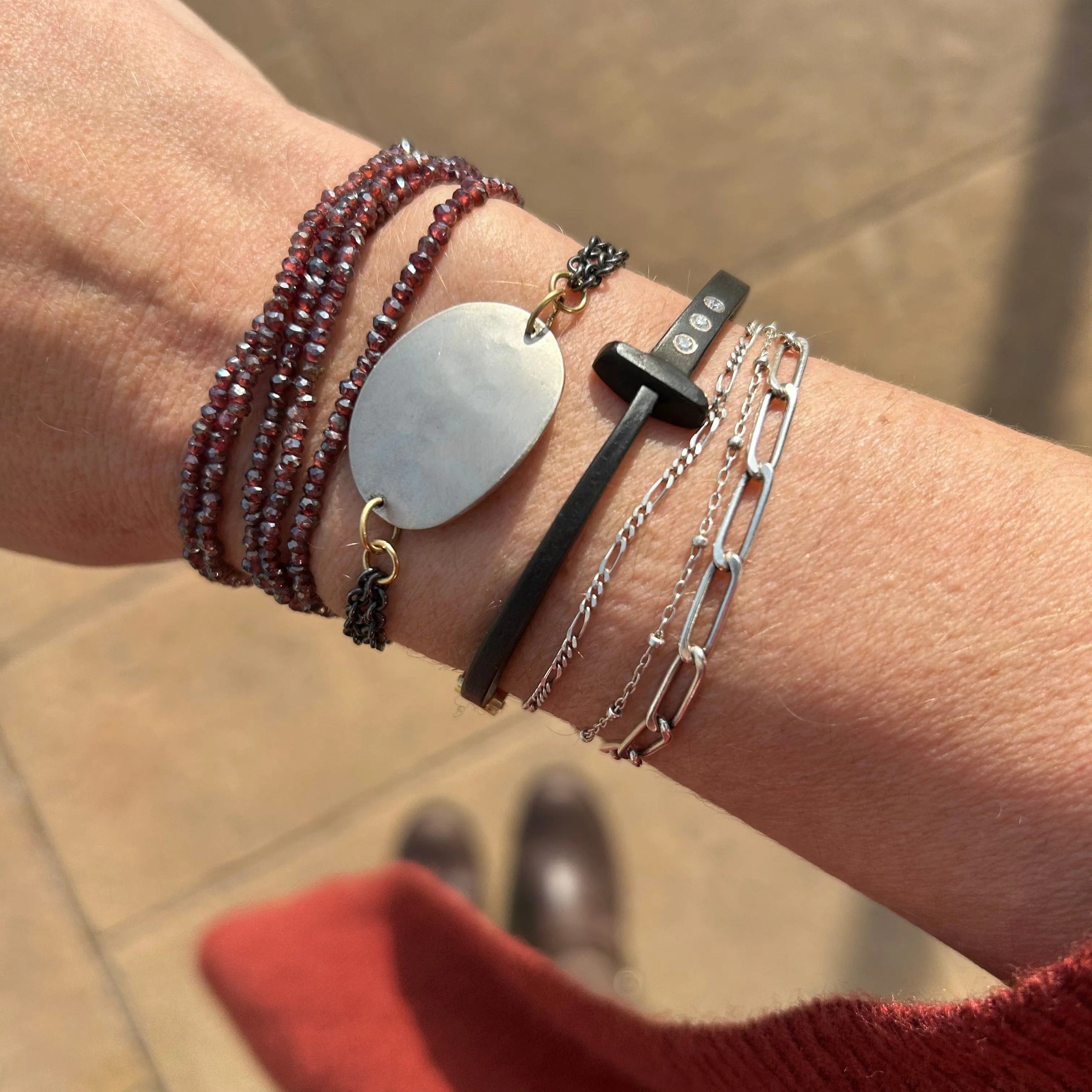 Mystic Garnet Naked Wrap Bracelet