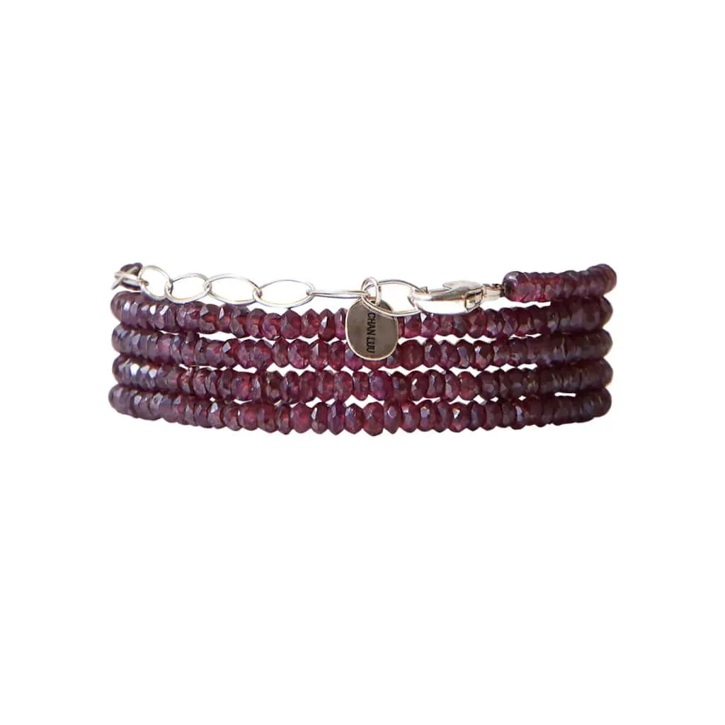 Mystic Garnet Naked Wrap Bracelet