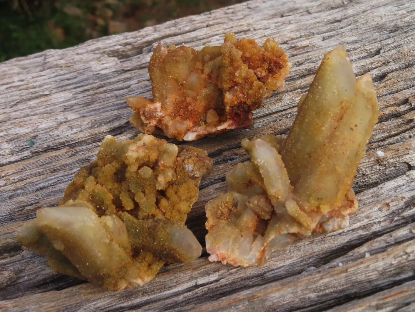 Natural Golden Limonite "Solar" Spirit Quartz Clusters x 24 From Boekenhouthoek, South Africa