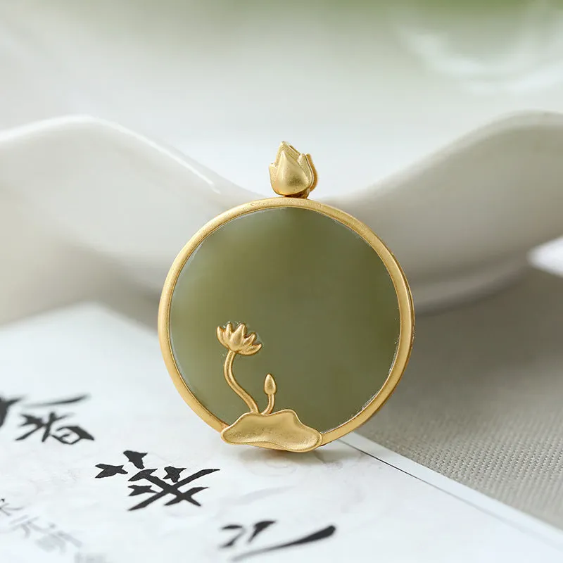 Natural Jade Pendant Nephrite Silver Pendant ZPT131