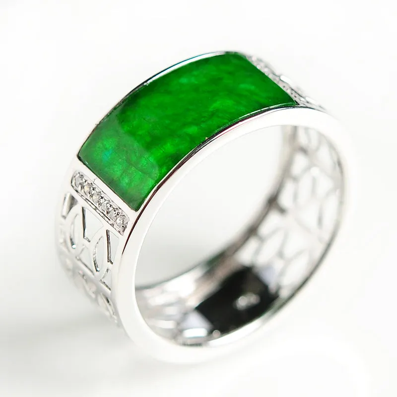 Natural Jade Ring Jadeite Gold Ring RG48