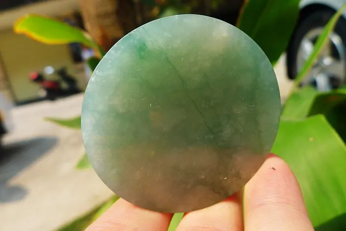 Natural Jade Rough Jadeite Raw (51g,4.9X4.9X0.8cm)