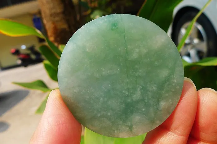 Natural Jade Rough Jadeite Raw (51g,4.9X4.9X0.8cm)