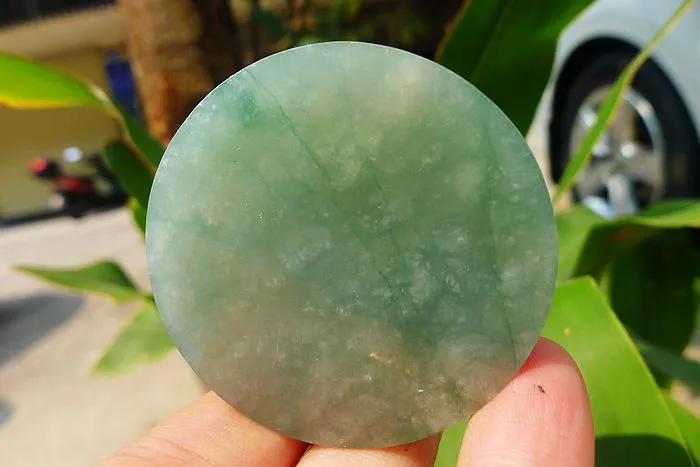 Natural Jade Rough Jadeite Raw (51g,4.9X4.9X0.8cm)