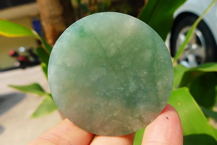 Natural Jade Rough Jadeite Raw (51g,4.9X4.9X0.8cm)