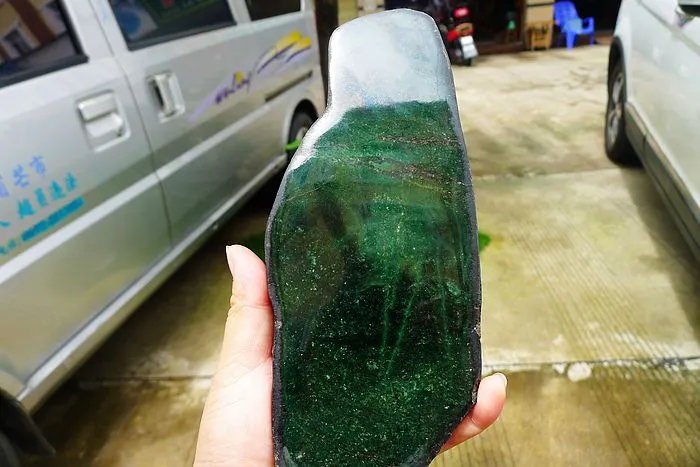 Natural Jade Rough Jadeite Raw (693g,20X8.5X1.6cm)