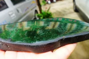 Natural Jade Rough Jadeite Raw (693g,20X8.5X1.6cm)