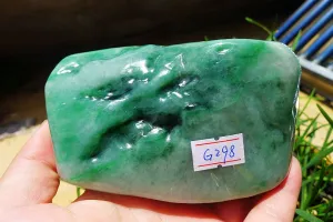 Natural Jade Rough Jadeite Raw (848g,11.3X6.9X5.9cm)