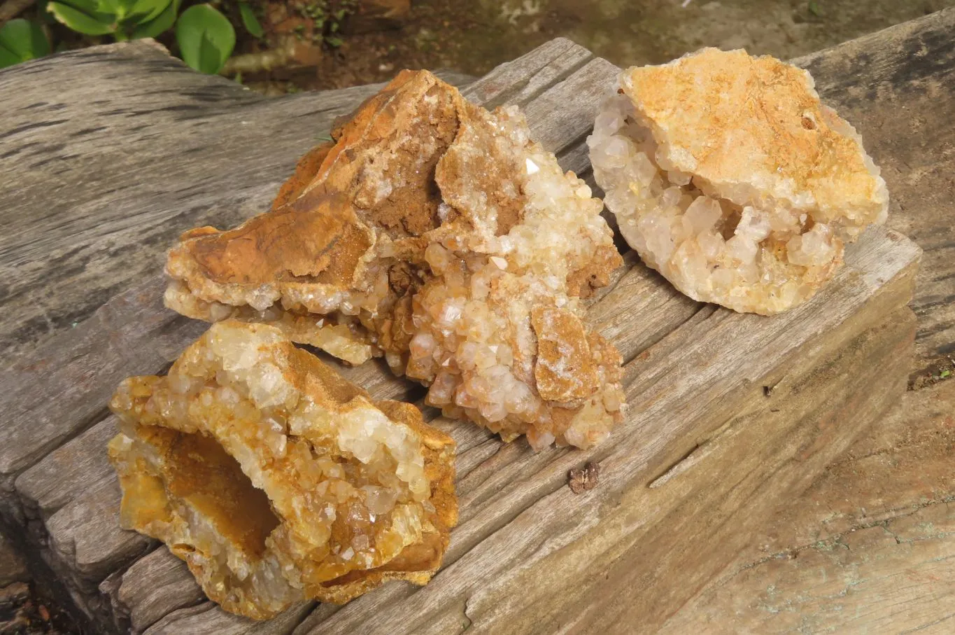 Natural Limonite Quartz Specimens x 3 From Zambia