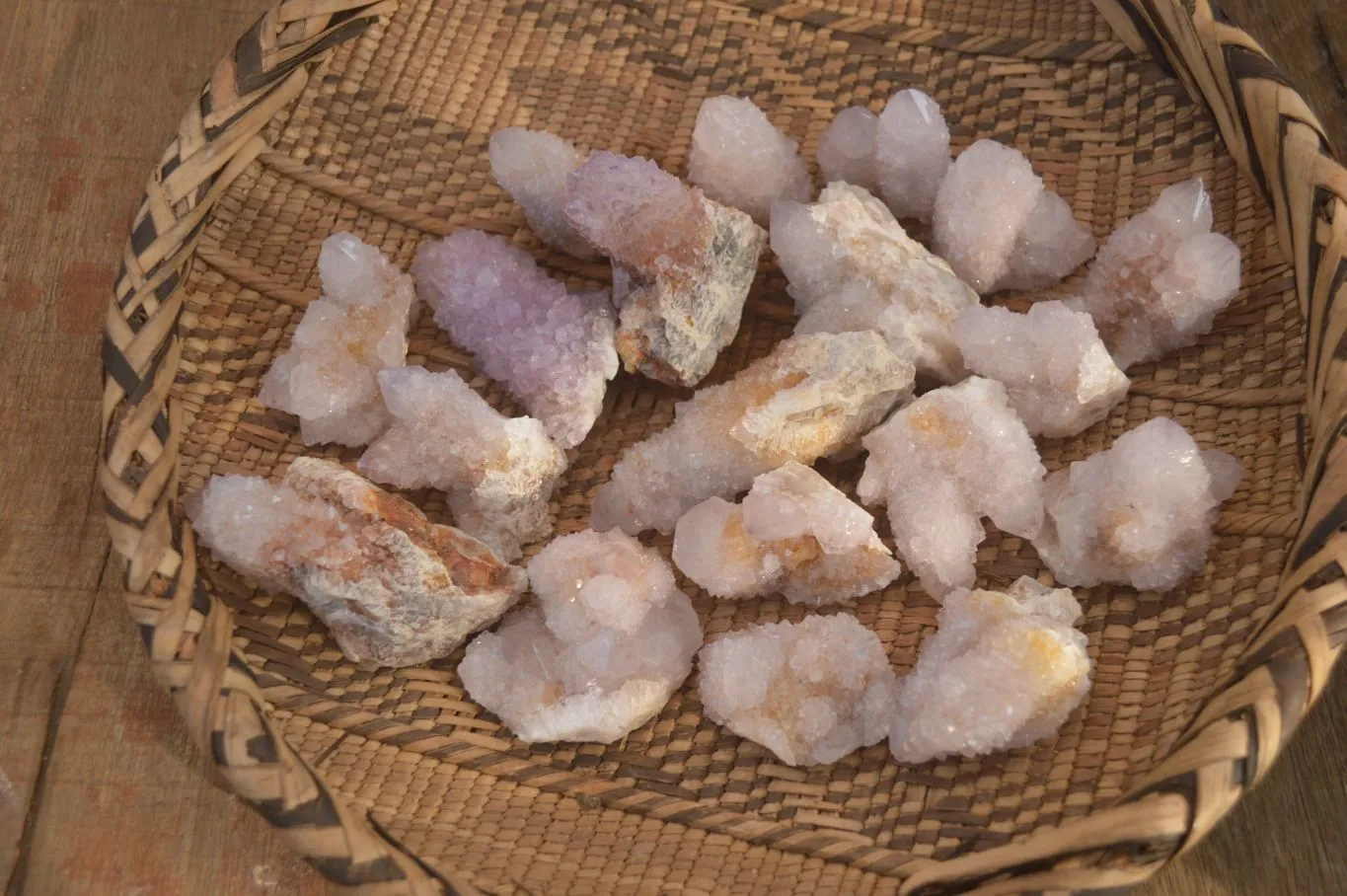 Natural Pale Amethyst Spirit Quartz Clusters x 20 From Boekenhouthoek, South Africa