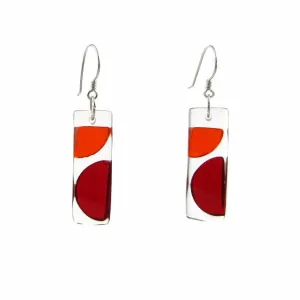 Onda Glass Earrings - Red