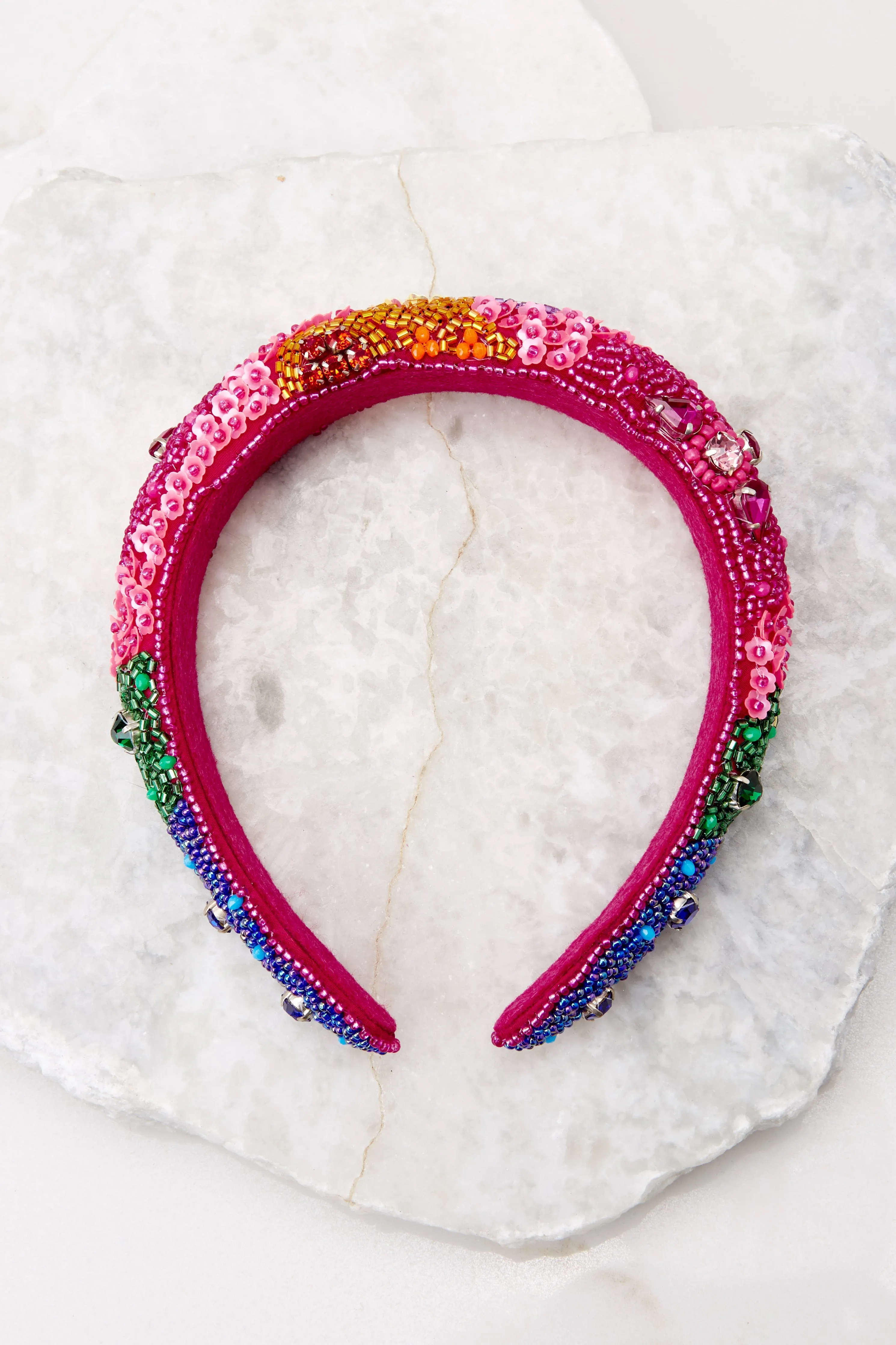 Party Pink Beaded Headband