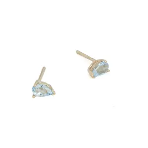 Pear Aquamarine Stud Earrings