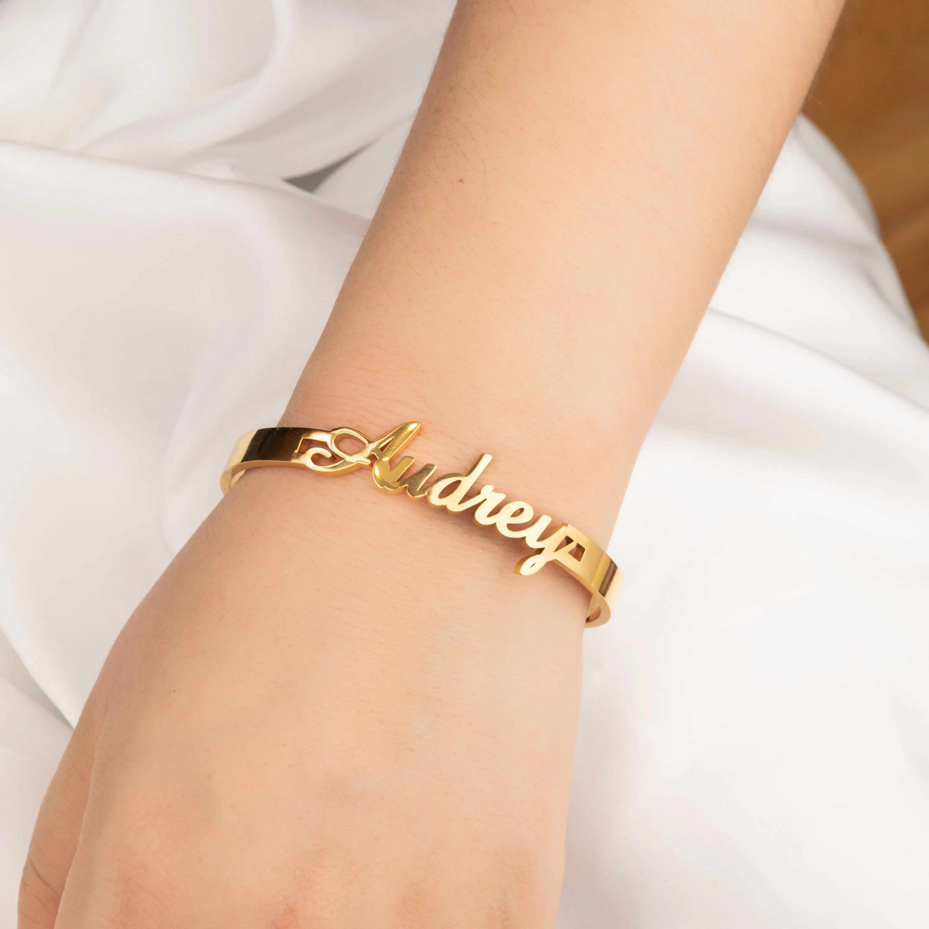 Personalized Open Bangle Bracelet