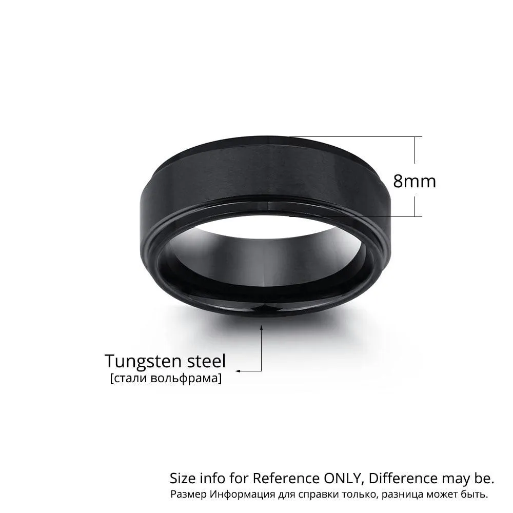 Personalized Tungsten Steel Name Engraved Ring, Fashion Jewelry Gift for Men