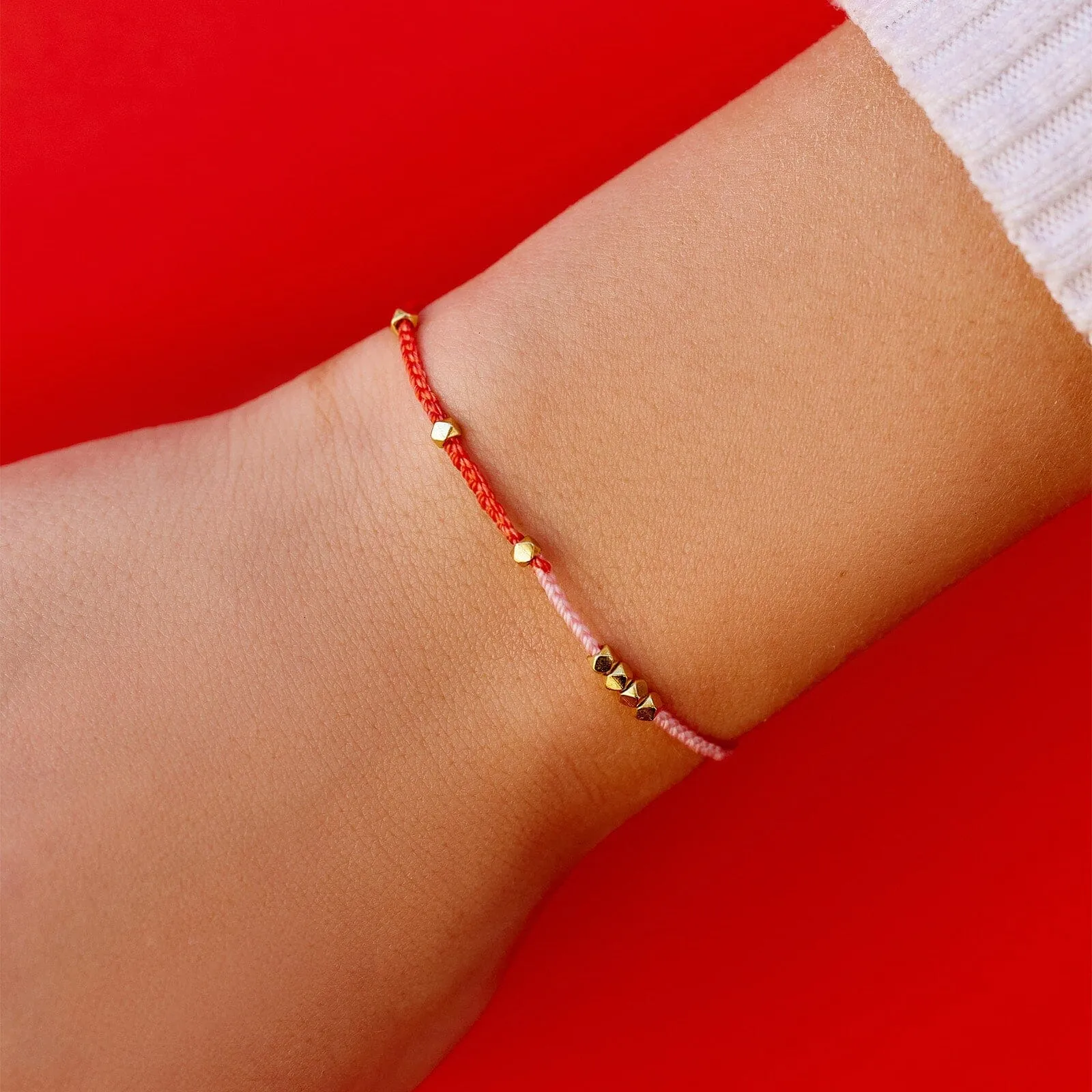 Pink & Red Two Toned Dainty Bracelet