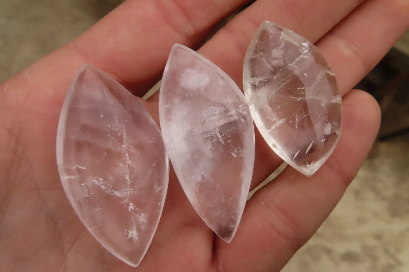 Polished Clear Quartz Angel Tears  x 20 From Madagascar