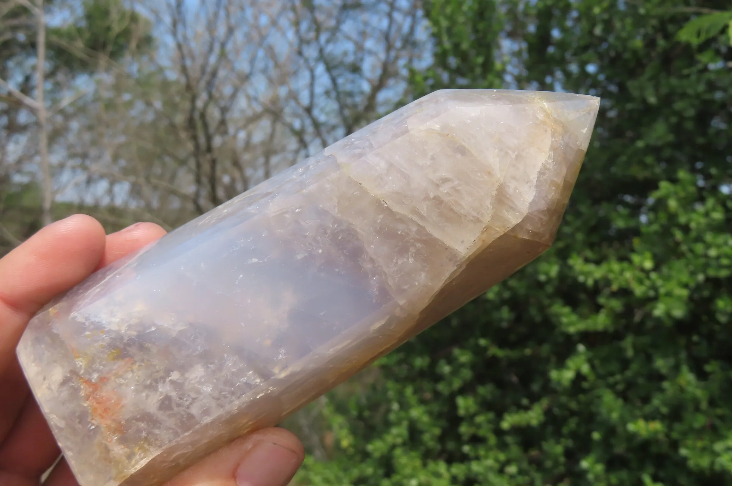 Polished Pink & Blue Rose Quartz Points x 3 From Madagascar