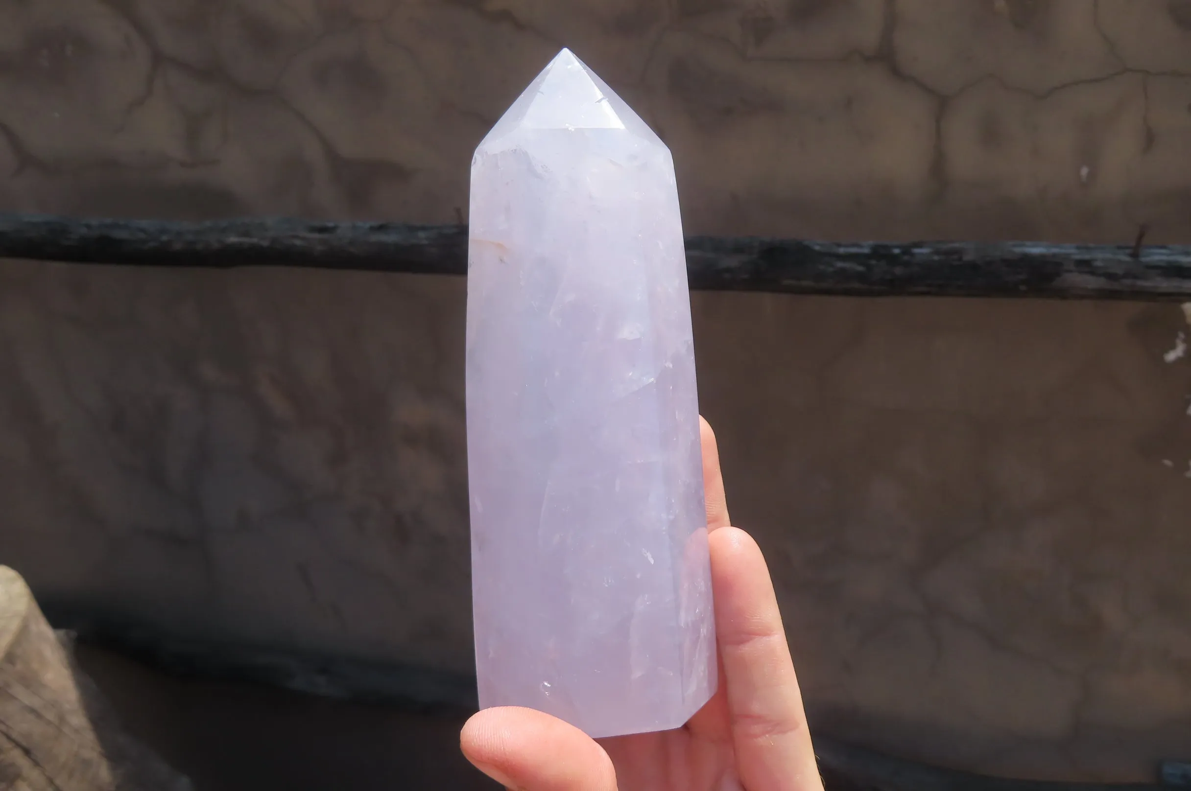 Polished Pink & Blue Rose Quartz Points x 3 From Madagascar