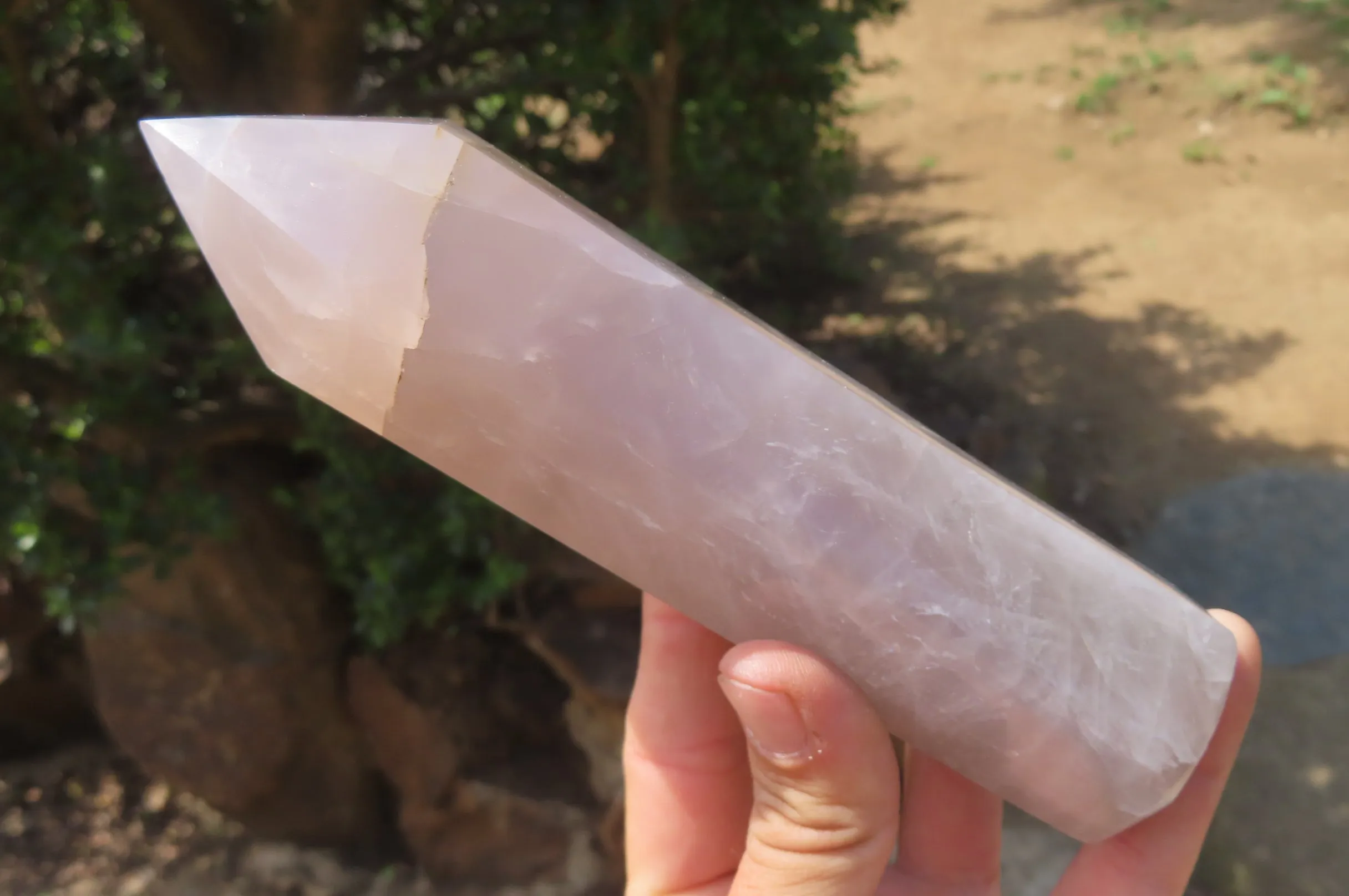 Polished Pink & Blue Rose Quartz Points x 3 From Madagascar