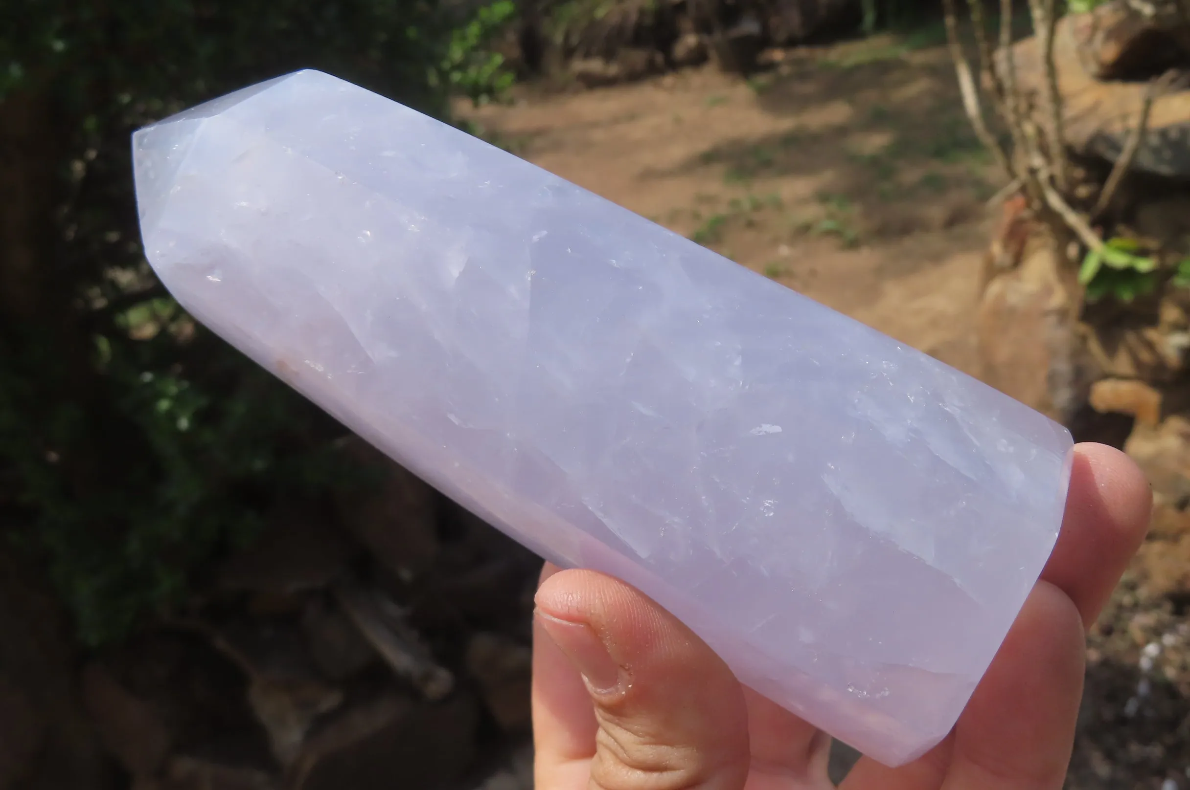 Polished Pink & Blue Rose Quartz Points x 3 From Madagascar