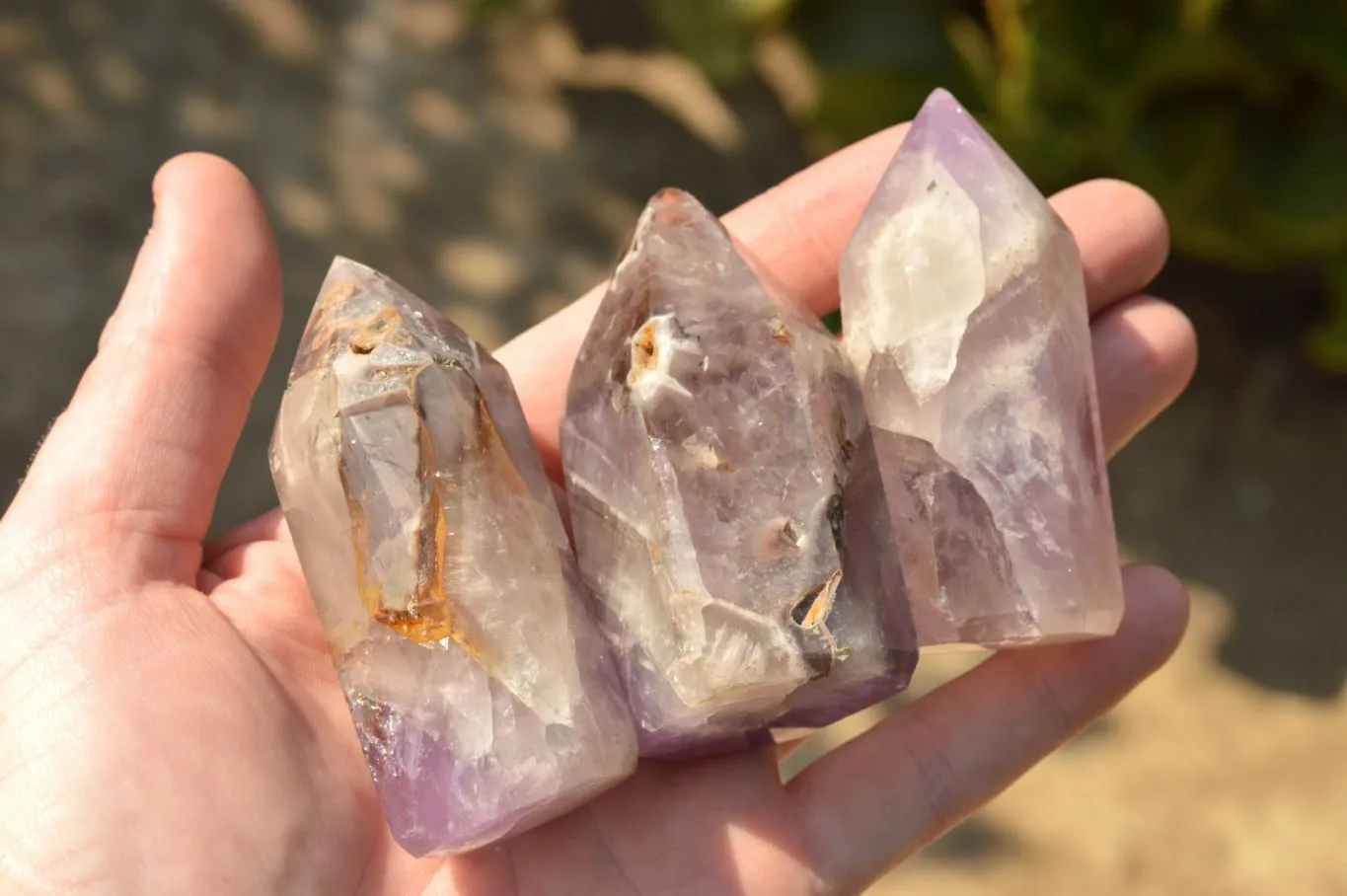 Polished Smokey Dream Amethyst Points x 6 From Madagascar