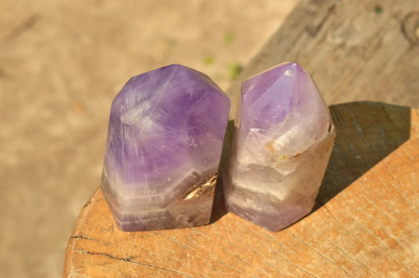 Polished Smokey Dream Amethyst Points x 6 From Madagascar