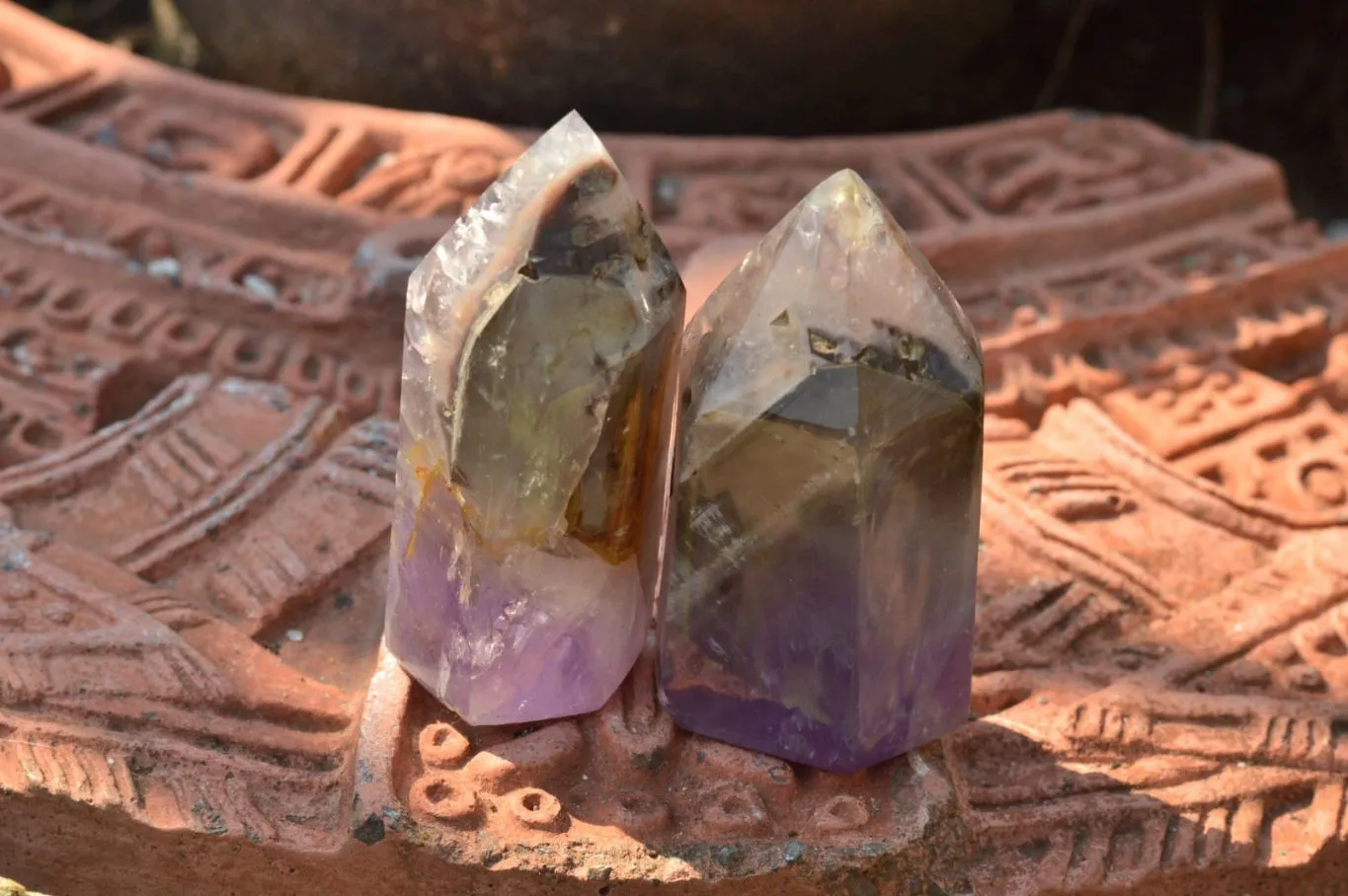 Polished Smokey Dream Amethyst Points x 6 From Madagascar