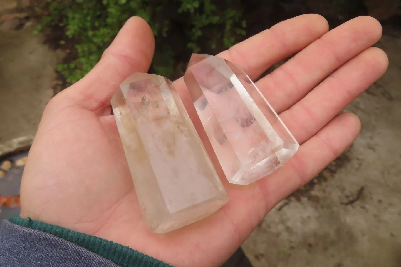 Polished Smokey Phantom Quartz Points x 7 From Madagascar