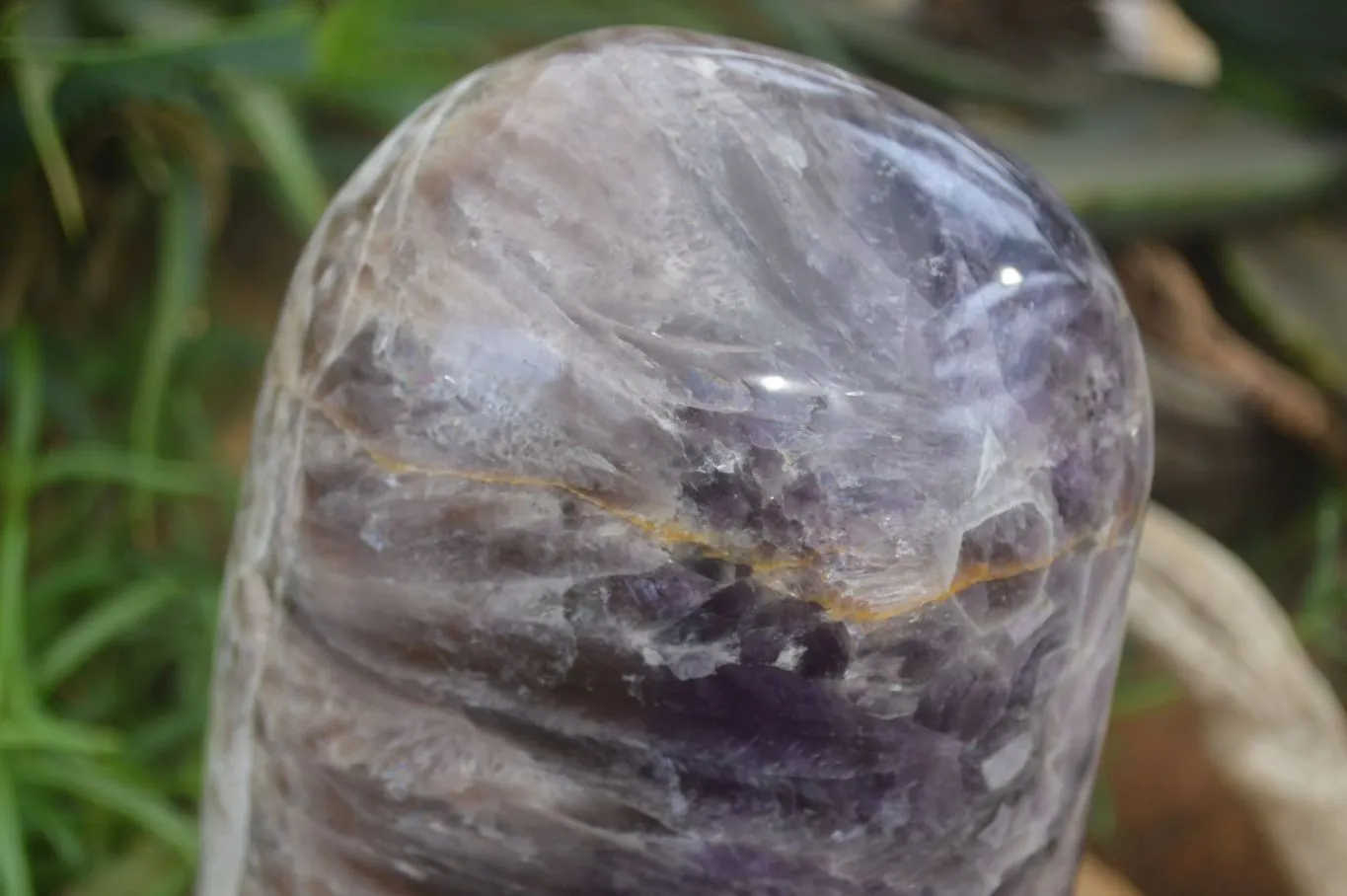 Polished XL Chevron Dream Amethyst Standing Free Form x 1 From Madagascar