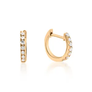 Rose Gold Diamond Hoop Earrings